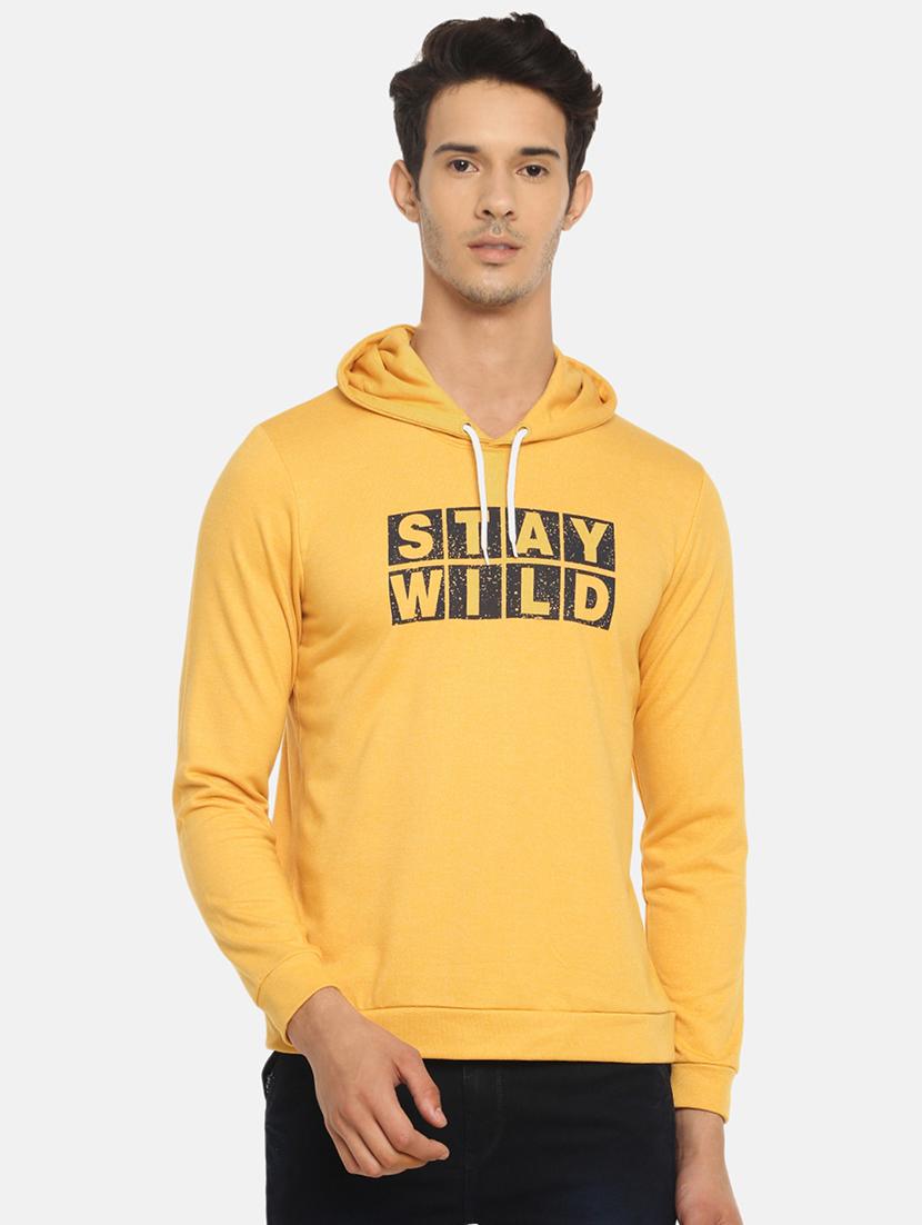 yellow typographic chest print sweatshirt - 16552015 - Zoom Image - 1