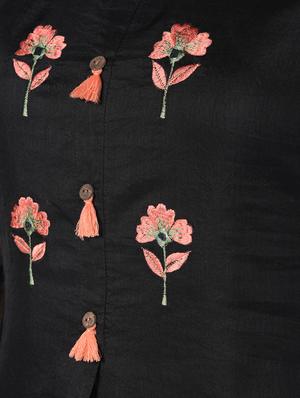 bell sleeves chanderi straight kurta - 16552171 - Standard Image - 6