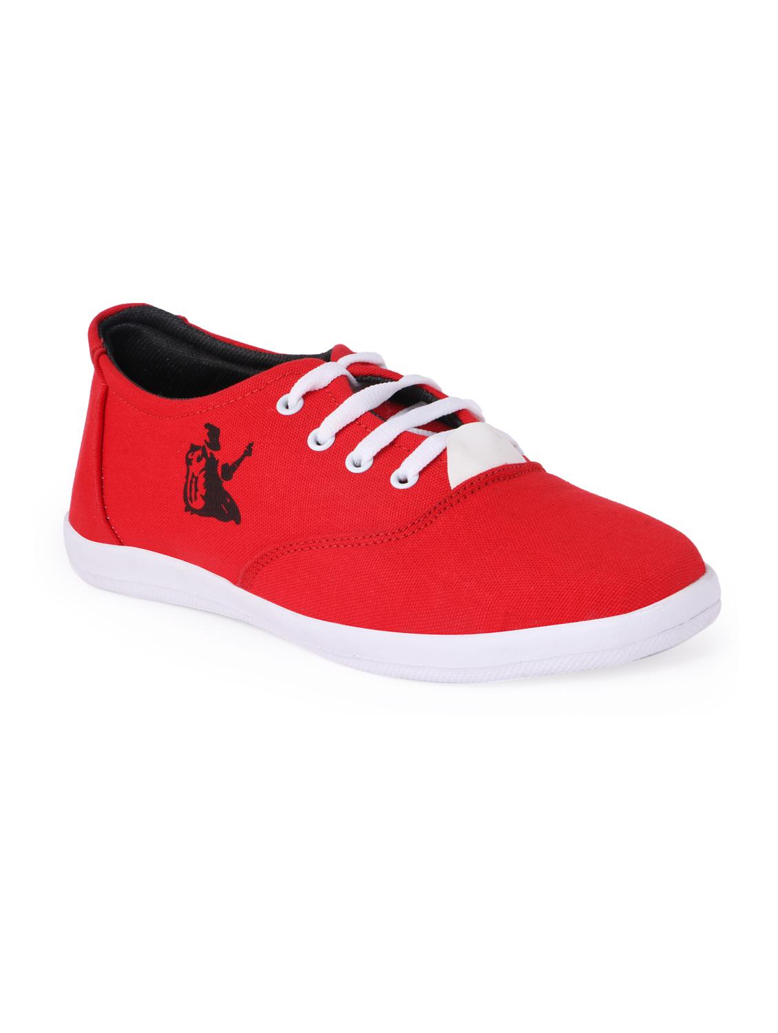 red canvas lace up sneakers - 16552897 - Zoom Image - 1
