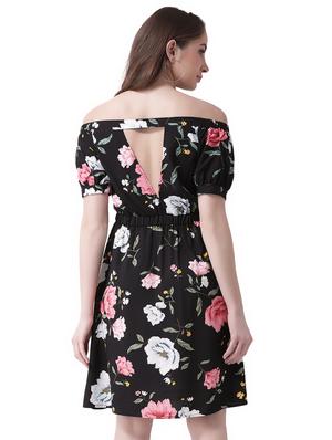 off shoulder floral a-line dress - 16552917 - Standard Image - 3