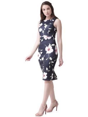 round neck floral bodycon dress - 16552921 - Standard Image - 2