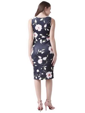round neck floral bodycon dress - 16552921 - Standard Image - 3