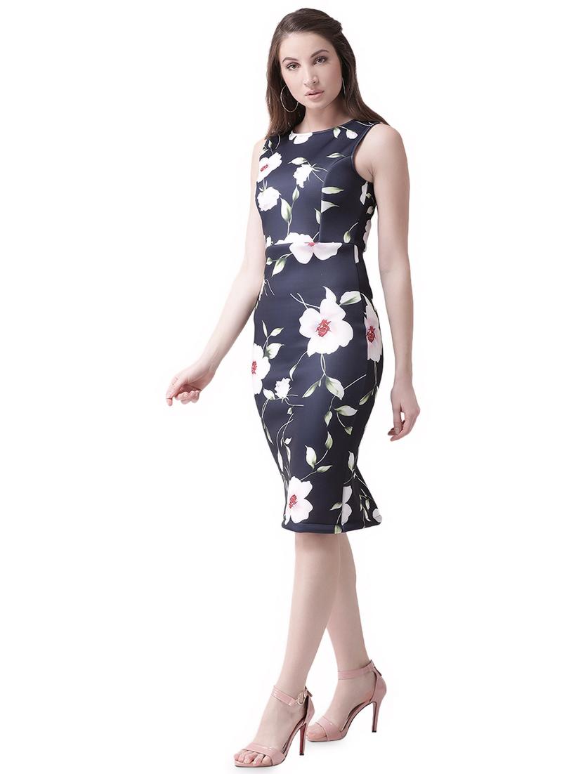 round neck floral bodycon dress - 16552921 - Zoom Image - 2