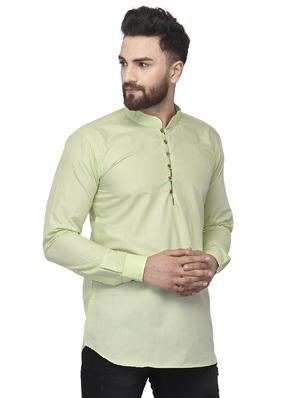 green solid short kurta - 16553196 - Standard Image - 2