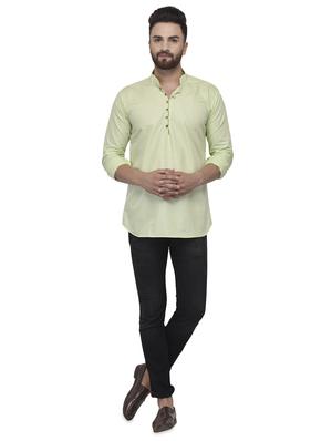 green solid short kurta - 16553196 - Standard Image - 4