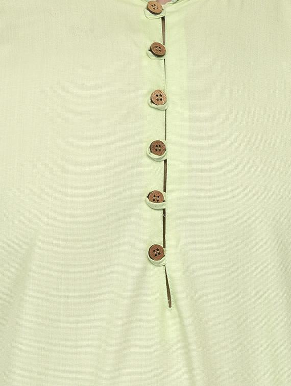 green solid short kurta - 16553196 - Zoom Image - 5