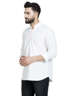 white solid short kurta - 16553202 - Standard Image - 2