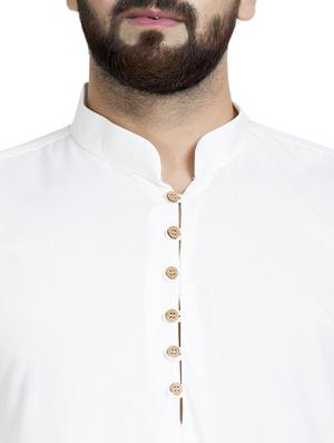 white solid short kurta - 16553202 - Standard Image - 4