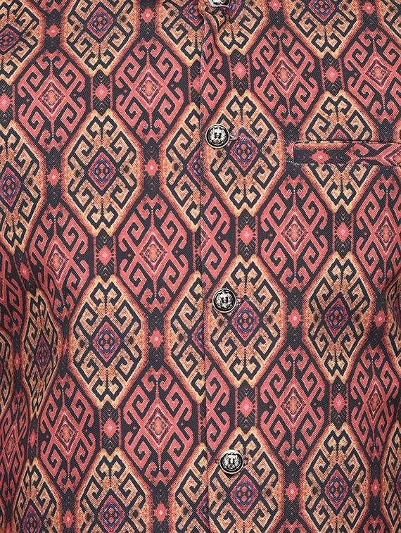 red solid dhoti kurta set with pink printed nehru jacket - 16553531 - Zoom Image - 4