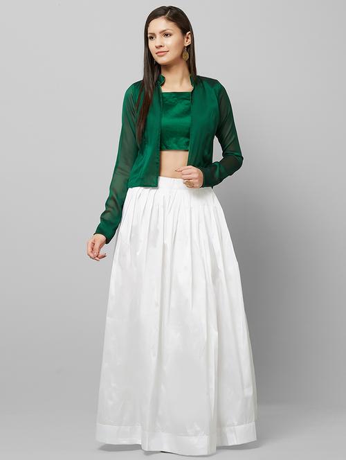 contrast flared lehenga - 16554779 - Very Small Image - 1