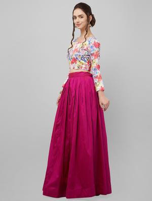 floral flared lehenga - 16554780 - Standard Image - 2