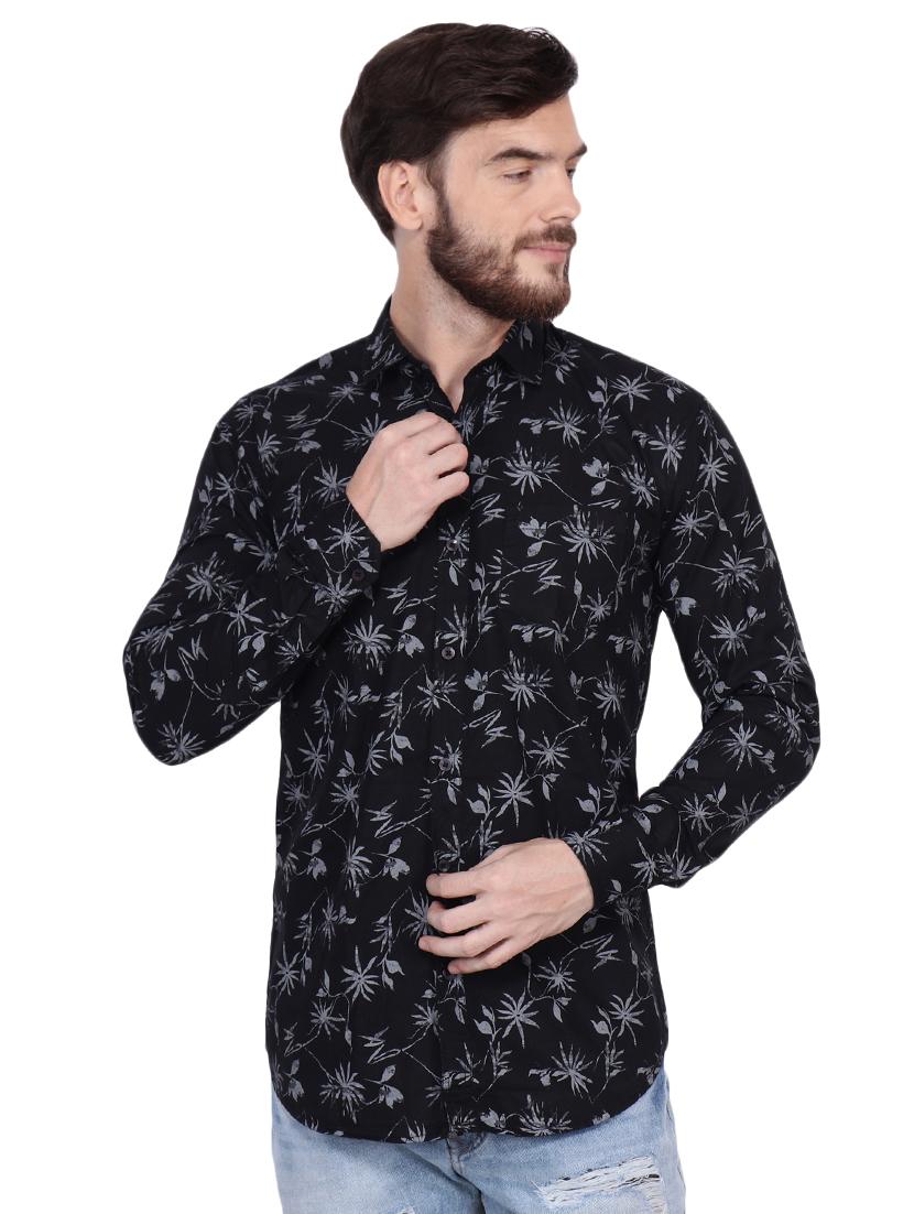 black floral print casual shirt - 16554896 - Zoom Image - 1
