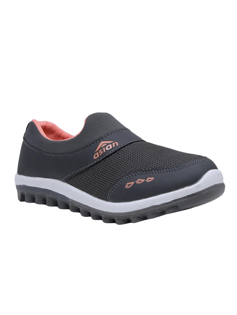 asian grey mesh slip on sports shoes - 16554969 - Zoom Image - 1