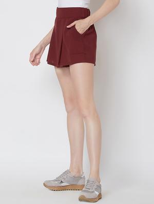 high rise pleated hot pants short - 16555155 - Standard Image - 2