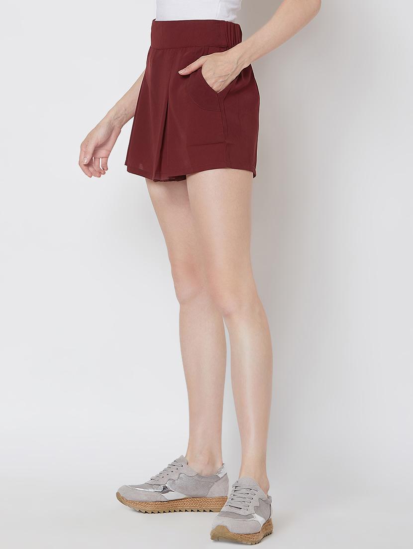 high rise pleated hot pants short - 16555155 - Zoom Image - 2