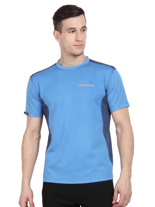 blue color block t-shirt - 16555369 - Standard Image - 1