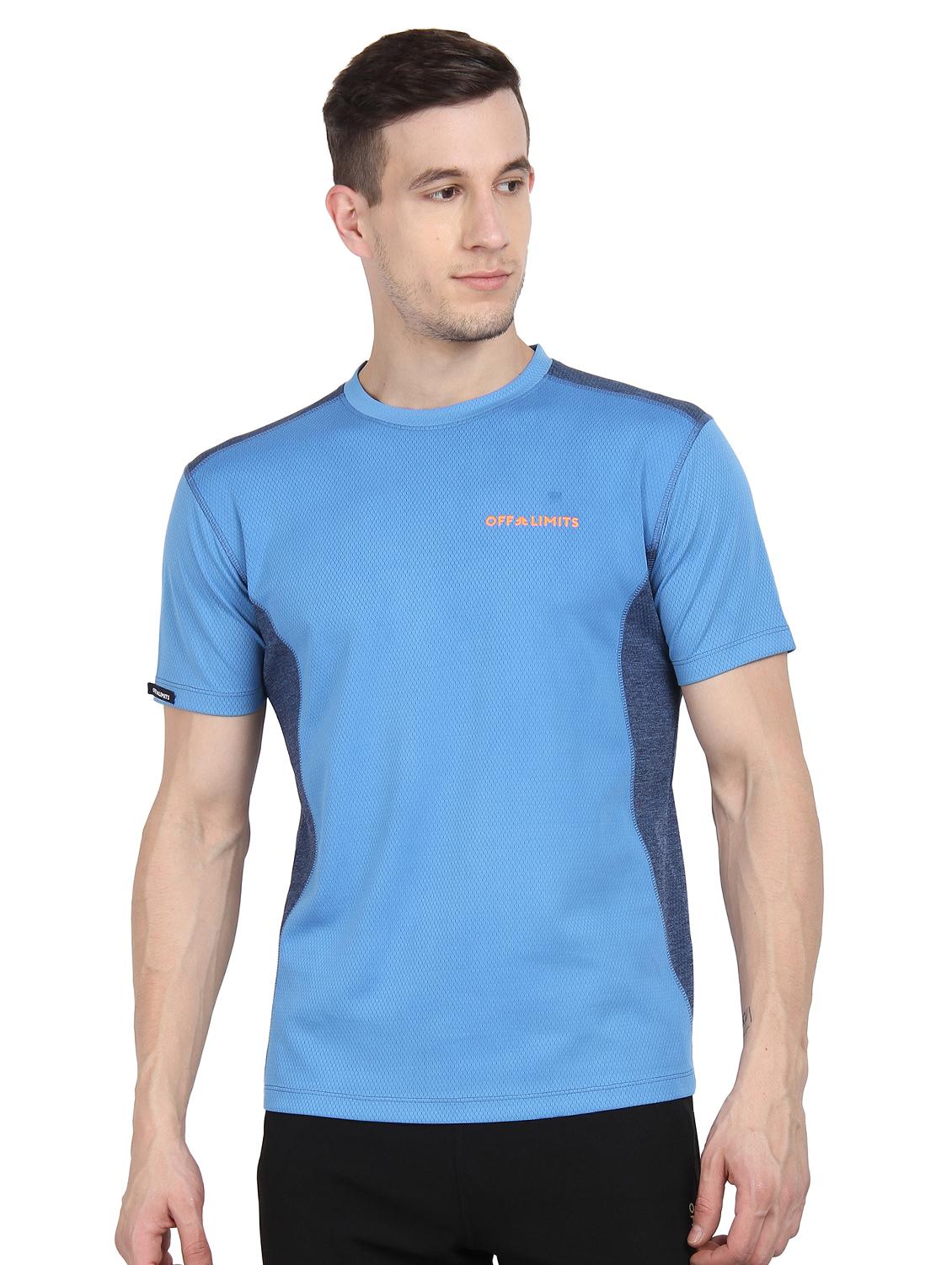 blue color block t-shirt - 16555369 - Zoom Image - 1