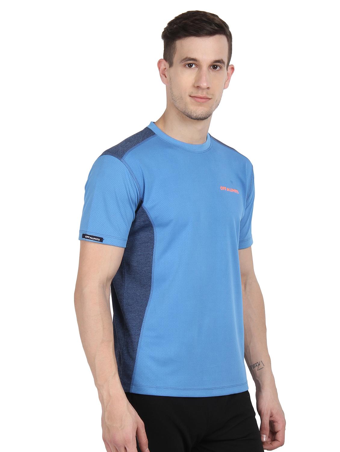 blue color block t-shirt - 16555369 - Zoom Image - 2