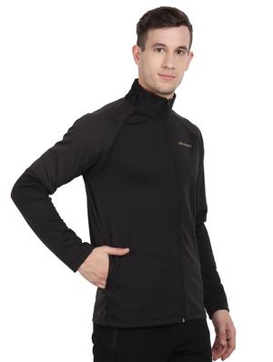 black solid casual jacket - 16555397 - Standard Image - 2