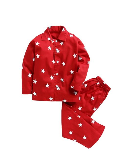red cotton pyjama set - 16555629 - Standard Image - 1