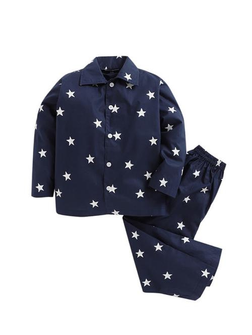 navy blue cotton pyjama set - 16555647 - Standard Image - 1