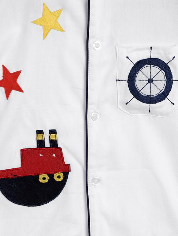 white cotton quirky patch pyjama set - 16555648 - Zoom Image - 4
