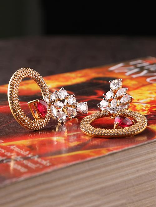 red brass drop earring - 16555949 - Standard Image - 1
