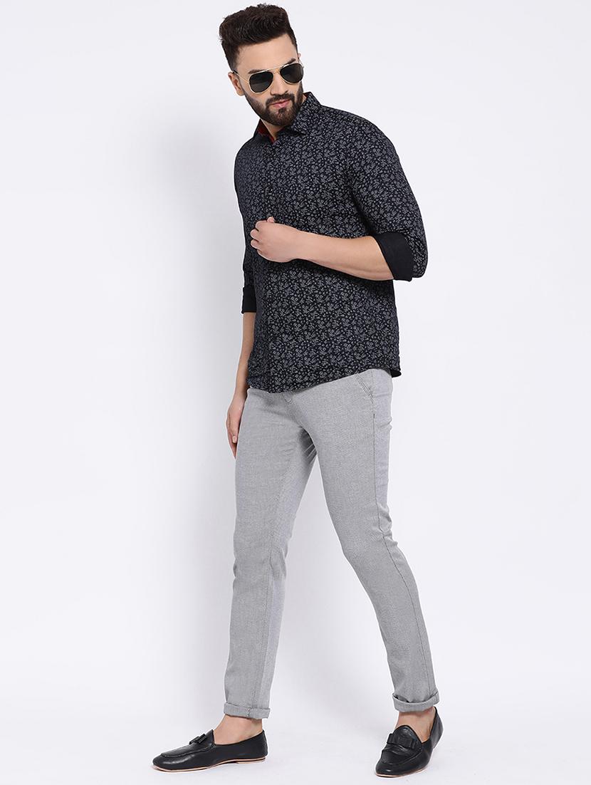 grey textured chinos - 16556016 - Zoom Image - 1