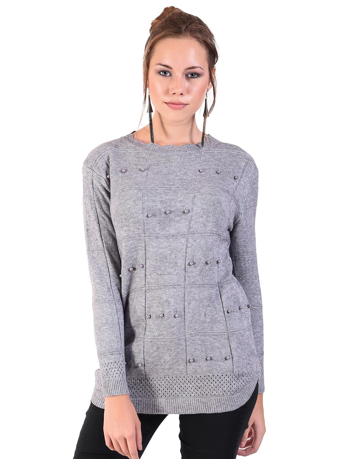 curved hem embellished pullover - 16556853 - Zoom Image - 1
