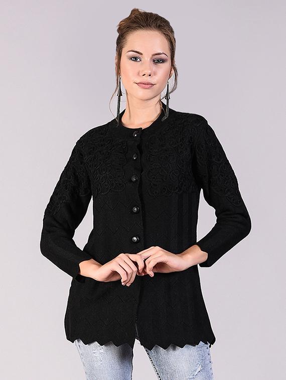 long sleeved wool cardigan - 16556922 - Zoom Image - 1