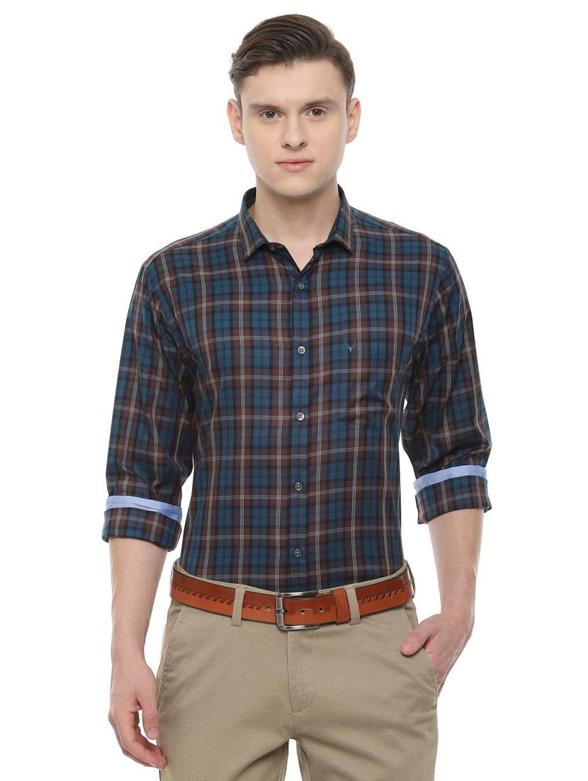 blue checkered casual shirt - 16557455 - Zoom Image - 1