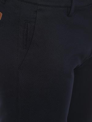 navy blue textured chinos - 16557607 - Standard Image - 4