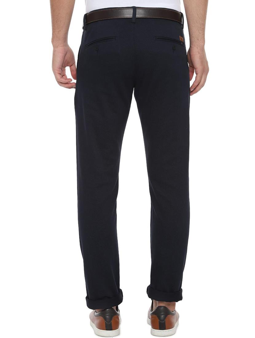navy blue textured chinos - 16557607 - Zoom Image - 2