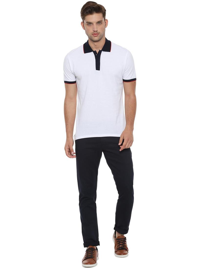 navy blue textured chinos - 16557607 - Zoom Image - 3