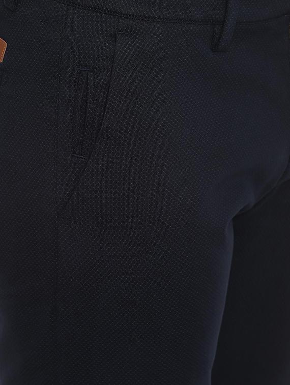 navy blue textured chinos - 16557607 - Zoom Image - 4
