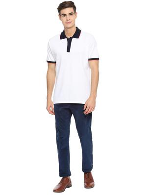 navy blue solid corduroy trouser - 16557627 - Standard Image - 3
