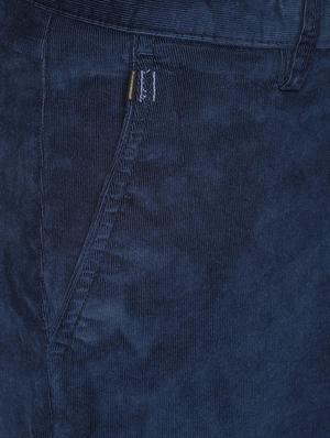 navy blue solid corduroy trouser - 16557627 - Standard Image - 4