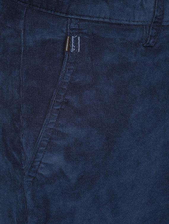 navy blue solid corduroy trouser - 16557627 - Zoom Image - 4