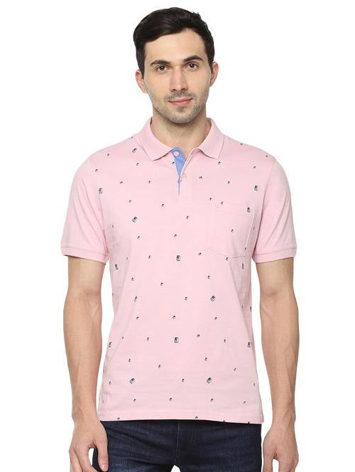 pink printed polo t-shirt - 16557904 - Standard Image - 1