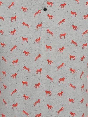 grey printed polo t-shirt - 16557989 - Standard Image - 4