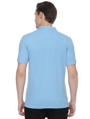 blue solid polo t-shirt - 16558030 - Standard Image - 2