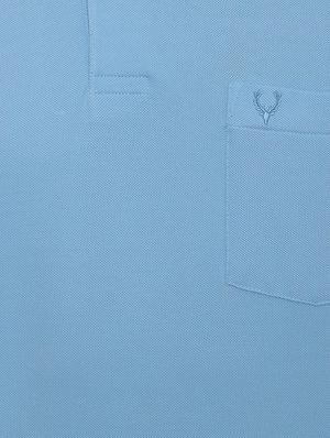 blue solid polo t-shirt - 16558030 - Standard Image - 4