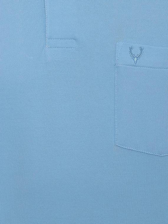 blue solid polo t-shirt - 16558030 - Zoom Image - 4
