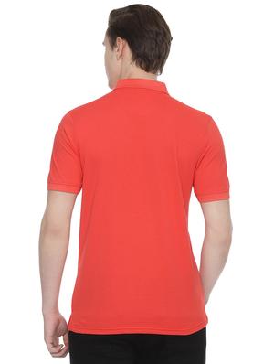 peach solid polo t-shirt - 16558032 - Standard Image - 2