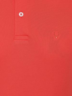 peach solid polo t-shirt - 16558032 - Standard Image - 4