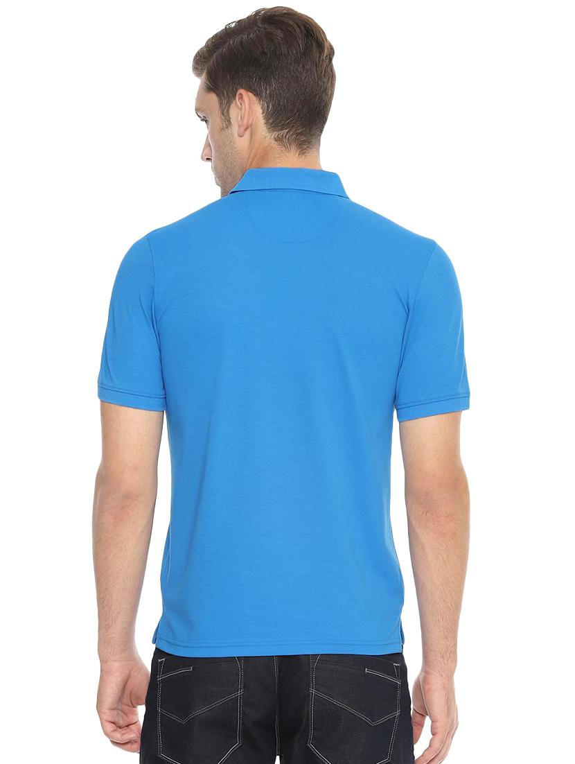 blue solid polo t-shirt - 16558037 - Zoom Image - 2