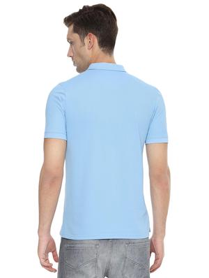 blue solid polo t-shirt - 16558040 - Standard Image - 2