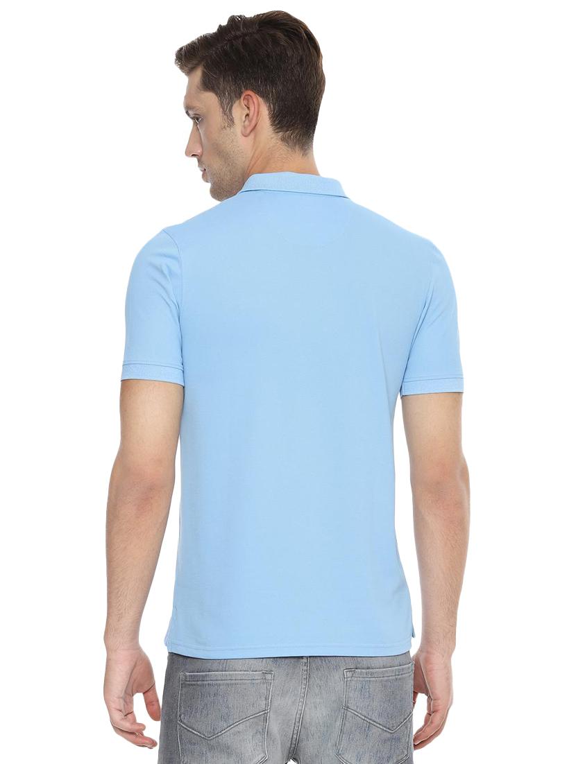 blue solid polo t-shirt - 16558040 - Zoom Image - 2