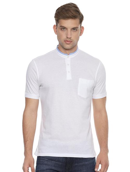 white self design pocket t-shirt - 16558049 - Standard Image - 1
