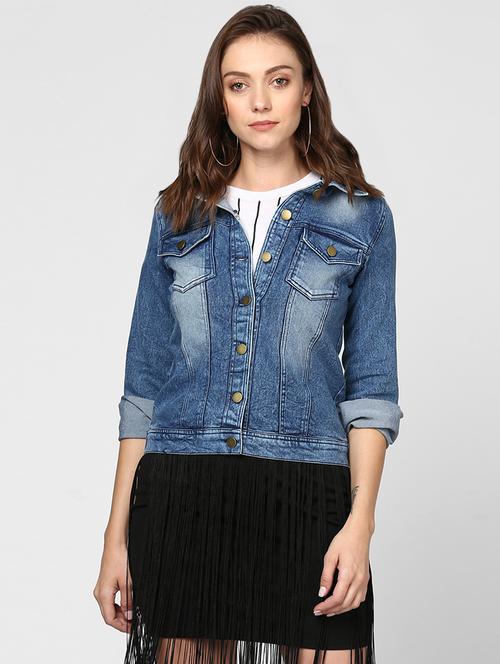 stone washed denim jacket - 16558195 - Standard Image - 1